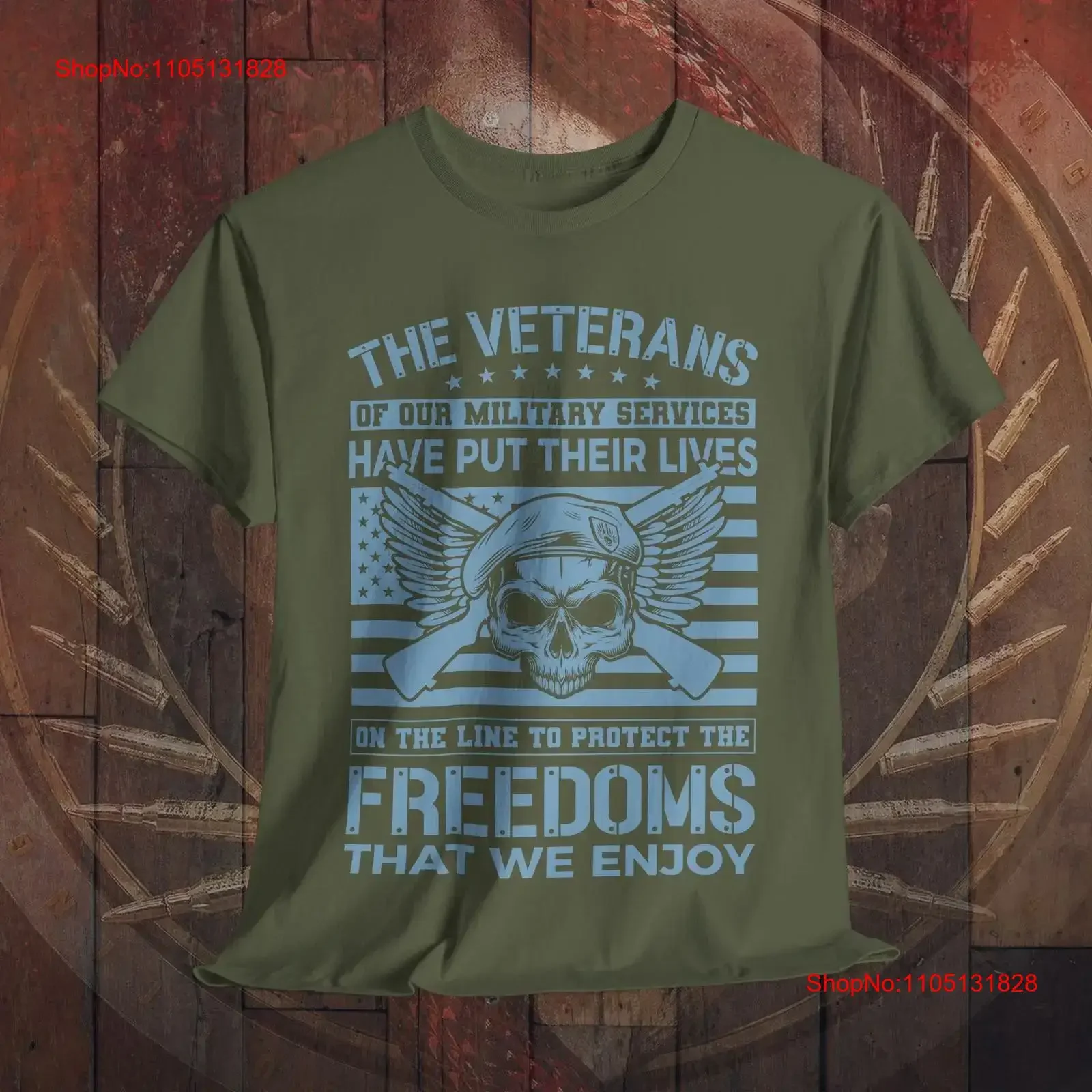 تي شيرت U S Army تي شيرت جندي مخضرم عسكري وطني عتيق مغسول للارتداء اليومي ملابس مصممة ملابس خروج ممتدة