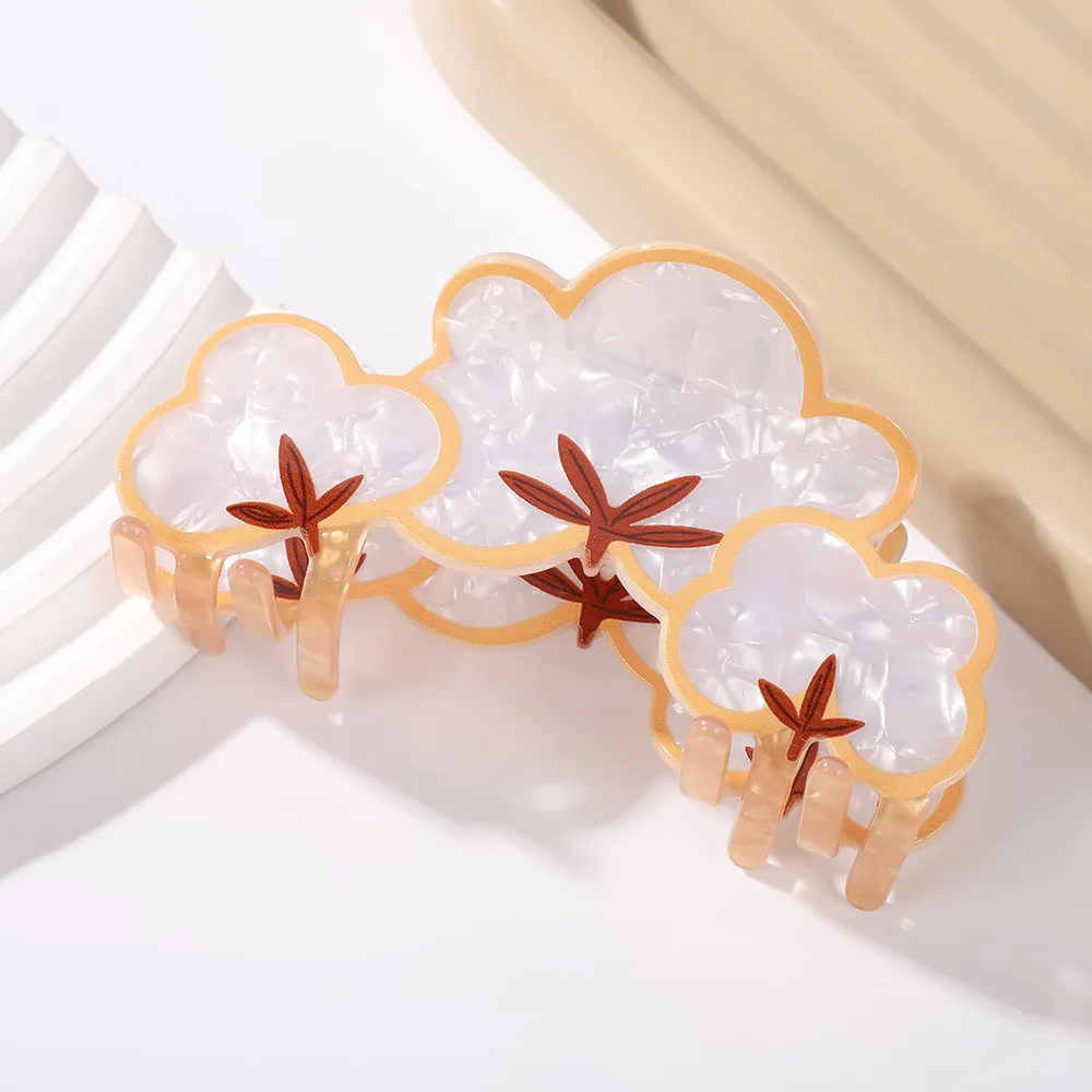 1pc nuovo fermaglio per capelli con ceppo di albero a foglia, moda personalizzata, clip BB, accessori per capelli con nuvola geometrica, artiglio per capelli