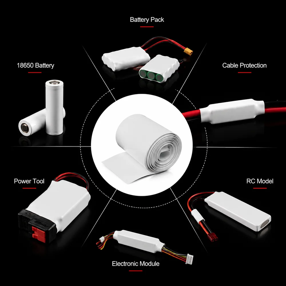 White PVC Heat Shrink Tube Wide 30-100mm Insulation/dustproof/household circuit repair heat shrink tubing