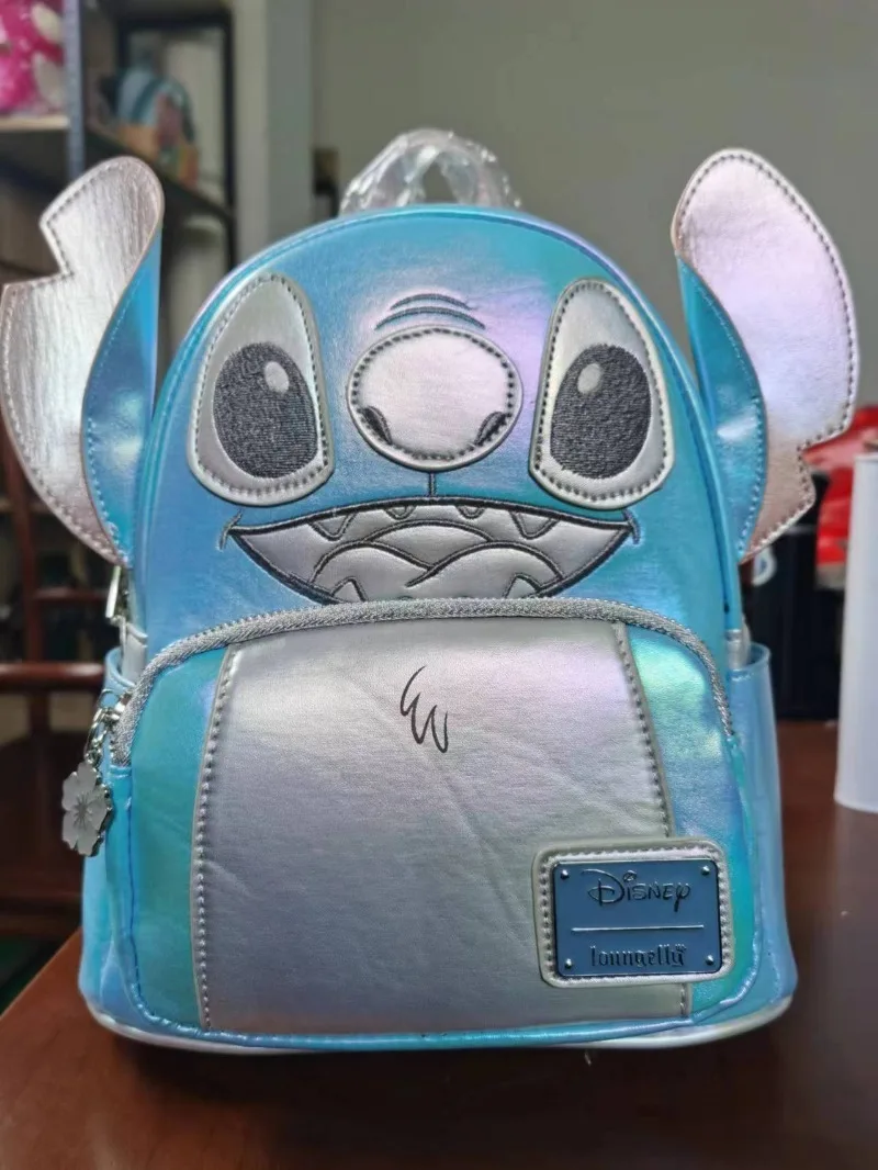 Loungefly Disney 100 Platinum Stitch Mini Backpack Cosplay Bag Purple and Stitch