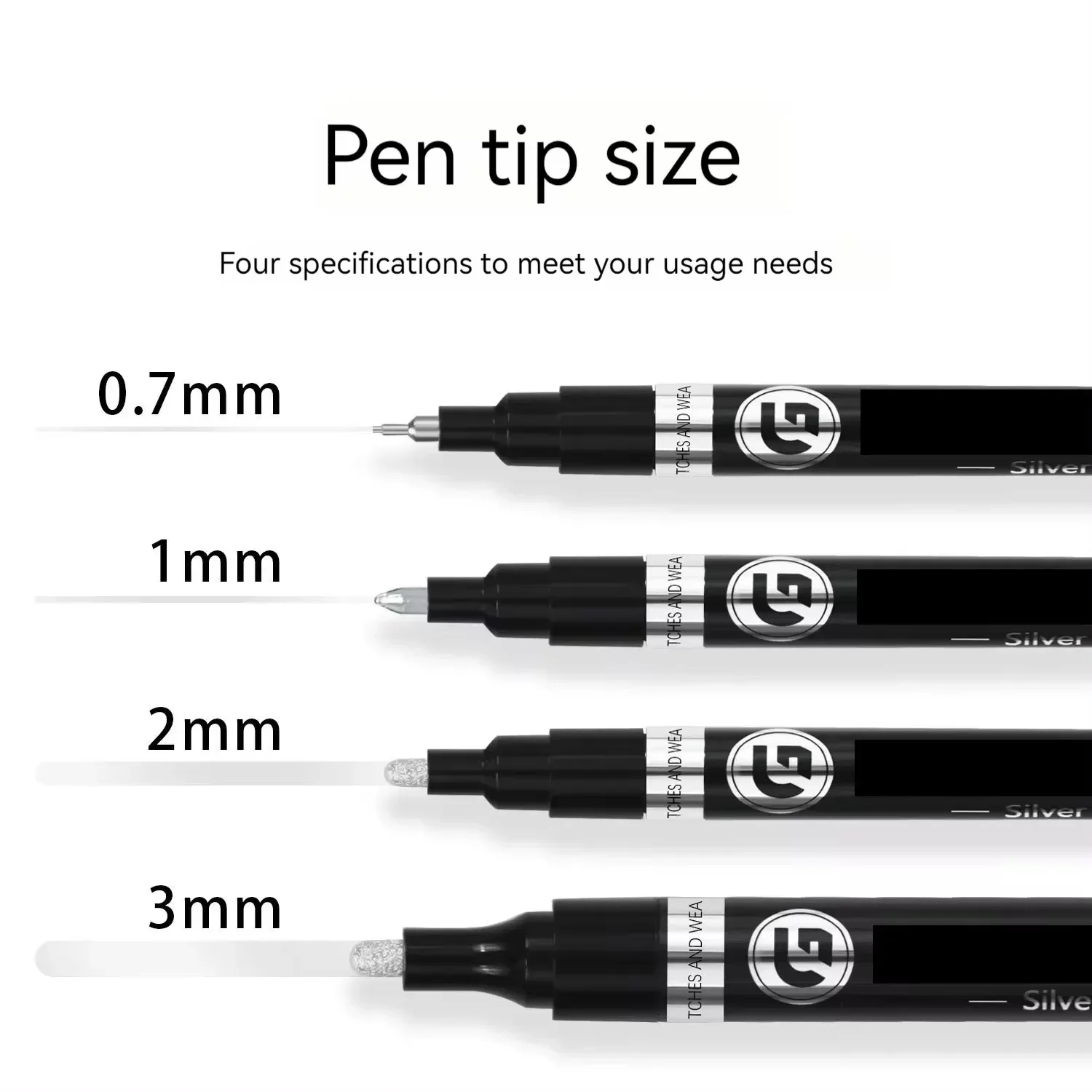Chrome Mirror Electroplating Marker 0.7/1.0/2.0/3.0mm Paintbrush Silver Gold Yellow Red For Hand Coloring Graffiti Paintbrush image 3