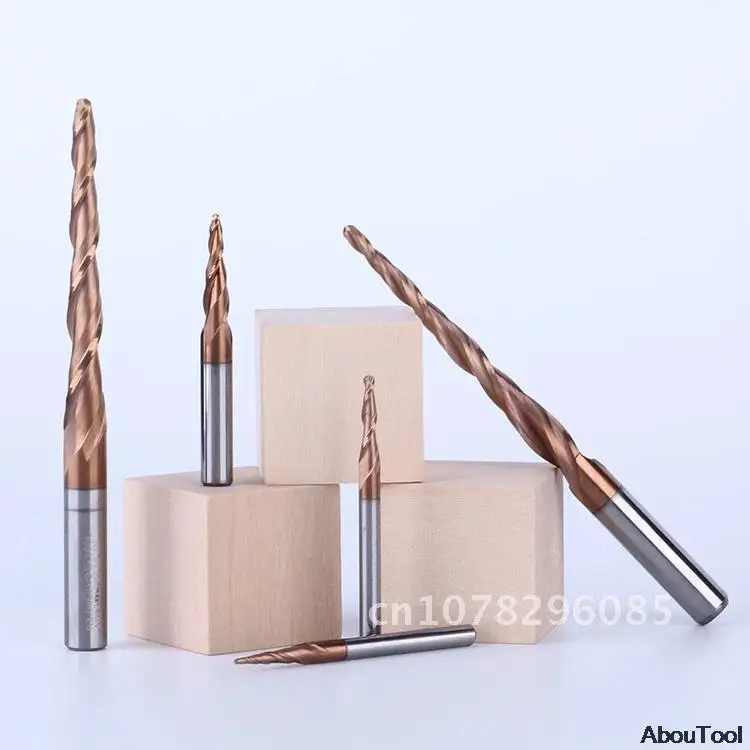 

Carbide Tapered Ball Nose Solid End Mills Cnc Carving Bit Engraving Router Bits Taper Wood Metal Milling Cutters Endmill Drill