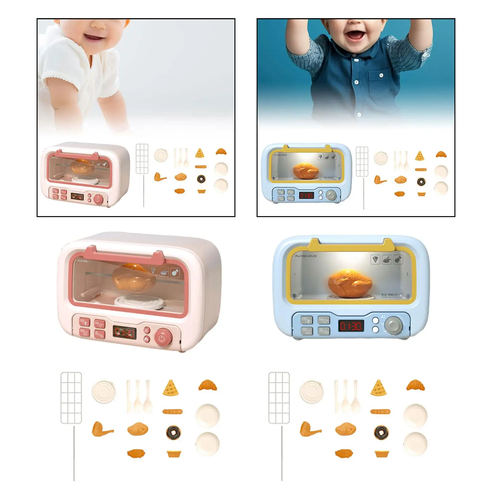 Kids Microwave Play Pretend Toys Realistic Toy Kitchen Appliances and Food Accessories for 3-8 Year Old Toddlers Kids Microwave Play Pretend Toys Realistic Toy Kitchen Appliances and Food Accessories for 3-8 Year Old Toddlers