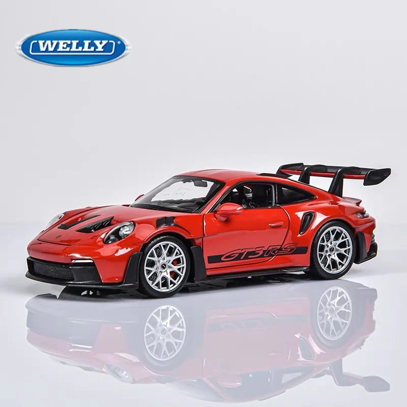 Welly 1:24 Porsche 911 GT3 RS Alloy Sports Car Model Diecast Metal Track Racing Car Vehicles Model Simulation Childrens Toy Gift