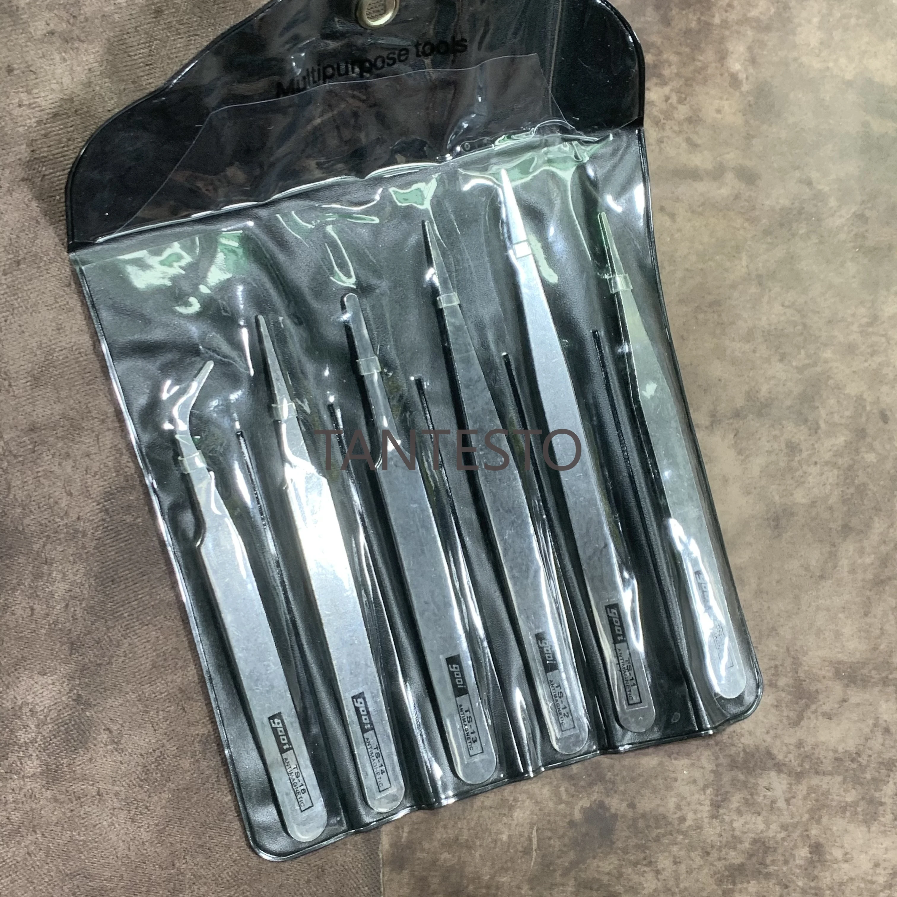 6Pcs Anti-static ESD Curved Straight Tweezer Repair Tools Set for Cars Computer Mobile Eyelash Curler