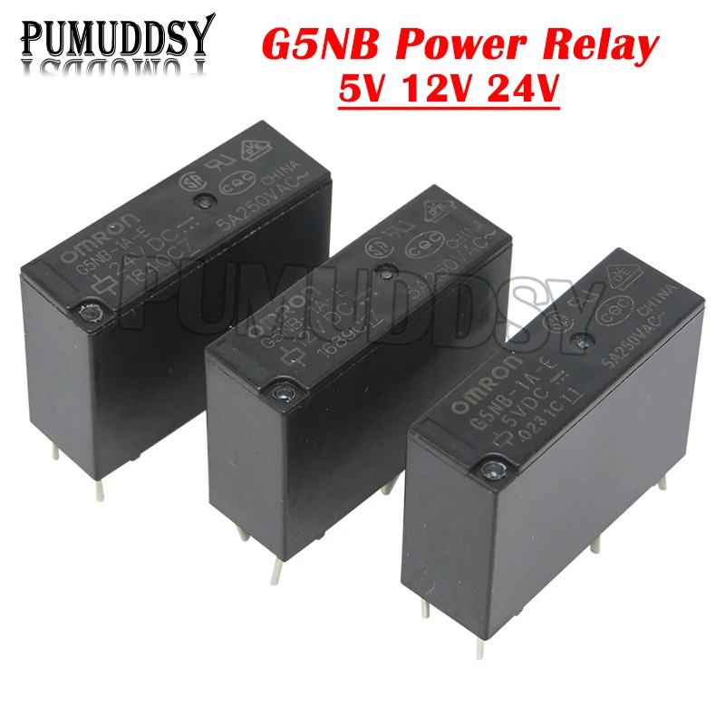 5PCS 5V 12V 24V Power Relays G5NB-1A-E- 5VDC 12VDC 24VDC 5A 250VAC 4PIN New