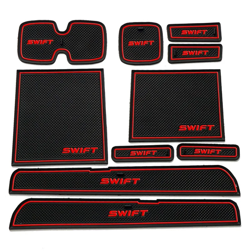 Fit For Suzuki Swift 2005-2014 Anti-Slip Car Door Groove Mat Latex Non-Slip Mats Interior Cup Pad Noctilucent Car Styling 10pcs