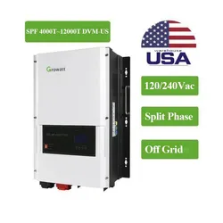 Growatt SPF 4000t-12000t Hvm in Stock 120v/240v Split Phase off Grid 4kw 5kw 6kw 8kw 10kw 12kw US Solar Inverter