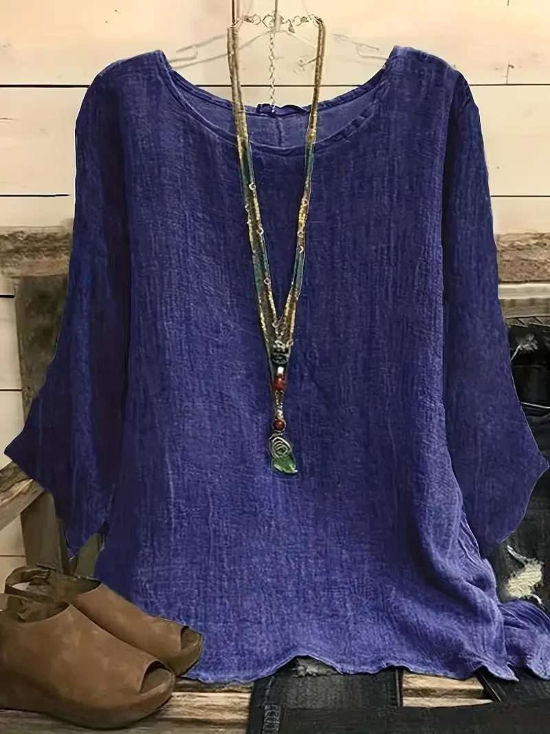 

Big Size Ladies Solid Color round Neck Casual Short Sleeve T-Shirt Comfortable Fit Basic Top for Women