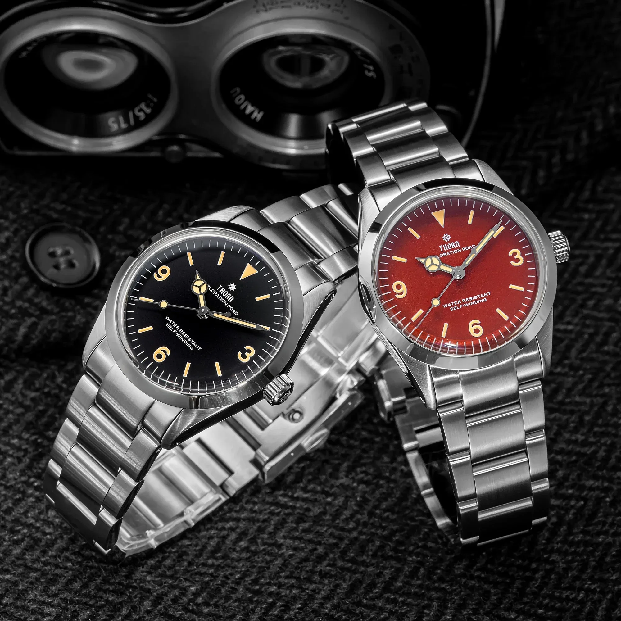 THORN T005 Fully Automatic Mechanical Watch PT5000 Movement Sapphire Luminous 100m Waterproof 34mm Retro Men's Watches