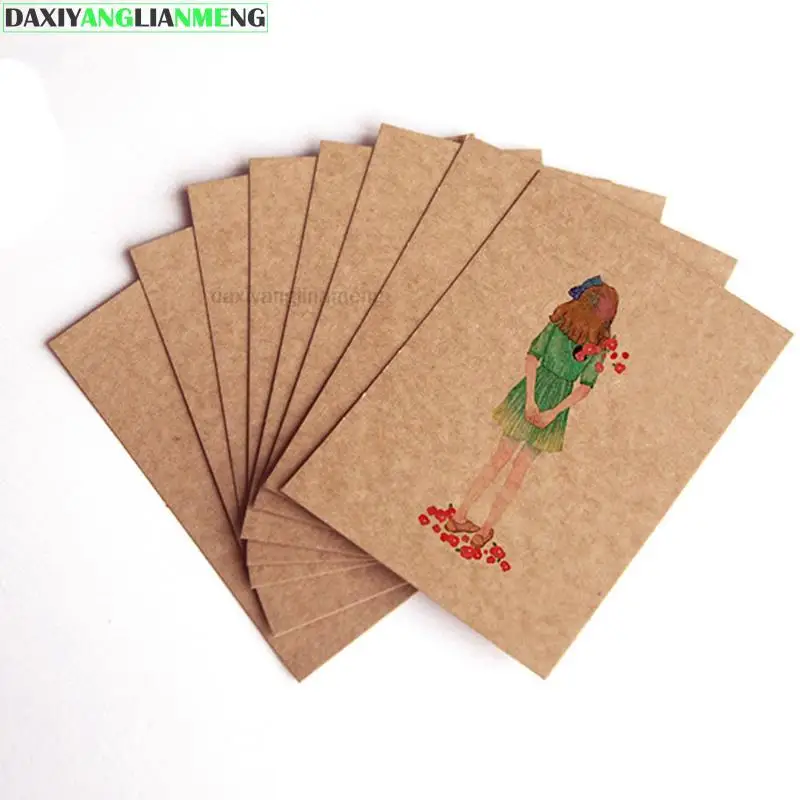 100pcs/lot A6 Size 10 X 15cm Kraft Paper 350gsm Card paper, DIY  Gift Packing Cardboard Paper Blank Postcard