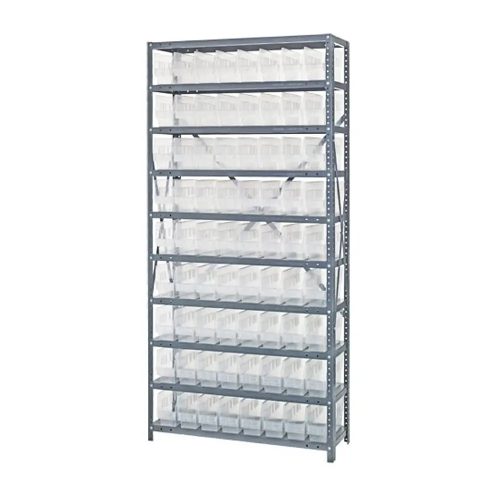 

1275-201Rd Store More Steel Shelving Unit With 6"" Shelf Bins, 12"" D X 36"" W X 75"" H, Red