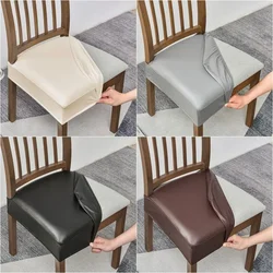 1/2/4/6pcs PU Leather Chair Cover Waterproof Dining Chair Seat Slipcovers Elastic Upholstered Seat Cover Furniture Protector