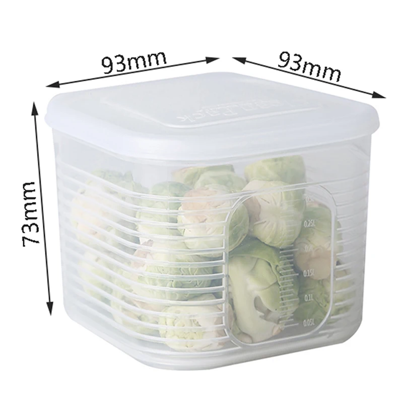 Fridge Organizer Containers Fresh Vegetable Fruit Drain Basket Refrigerator Storage Box With Lid Kitchen Tools Accessories