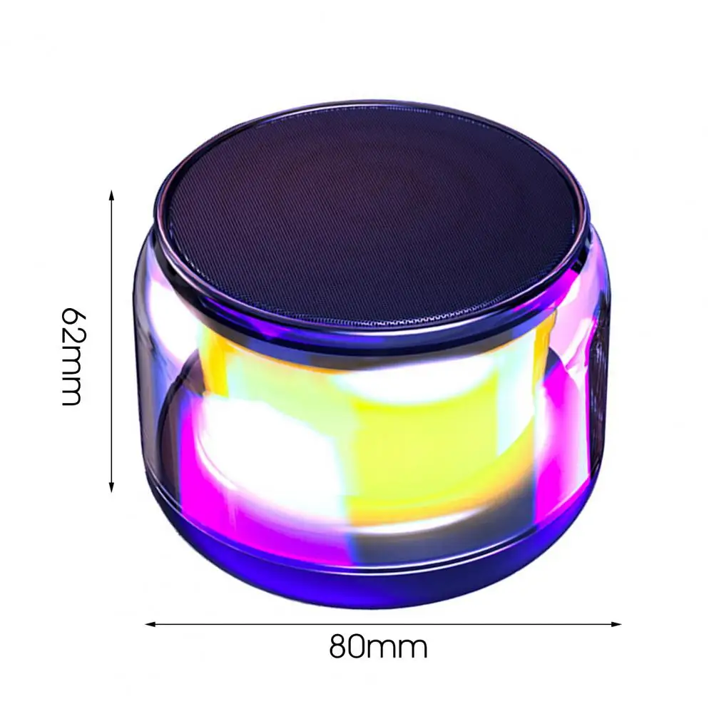 Bluetooth-compatible Speaker Portable Surround Sound LED RGB Lighting Outdoor HiFi Stereo Wireless Subwoofer for Home Desktop
