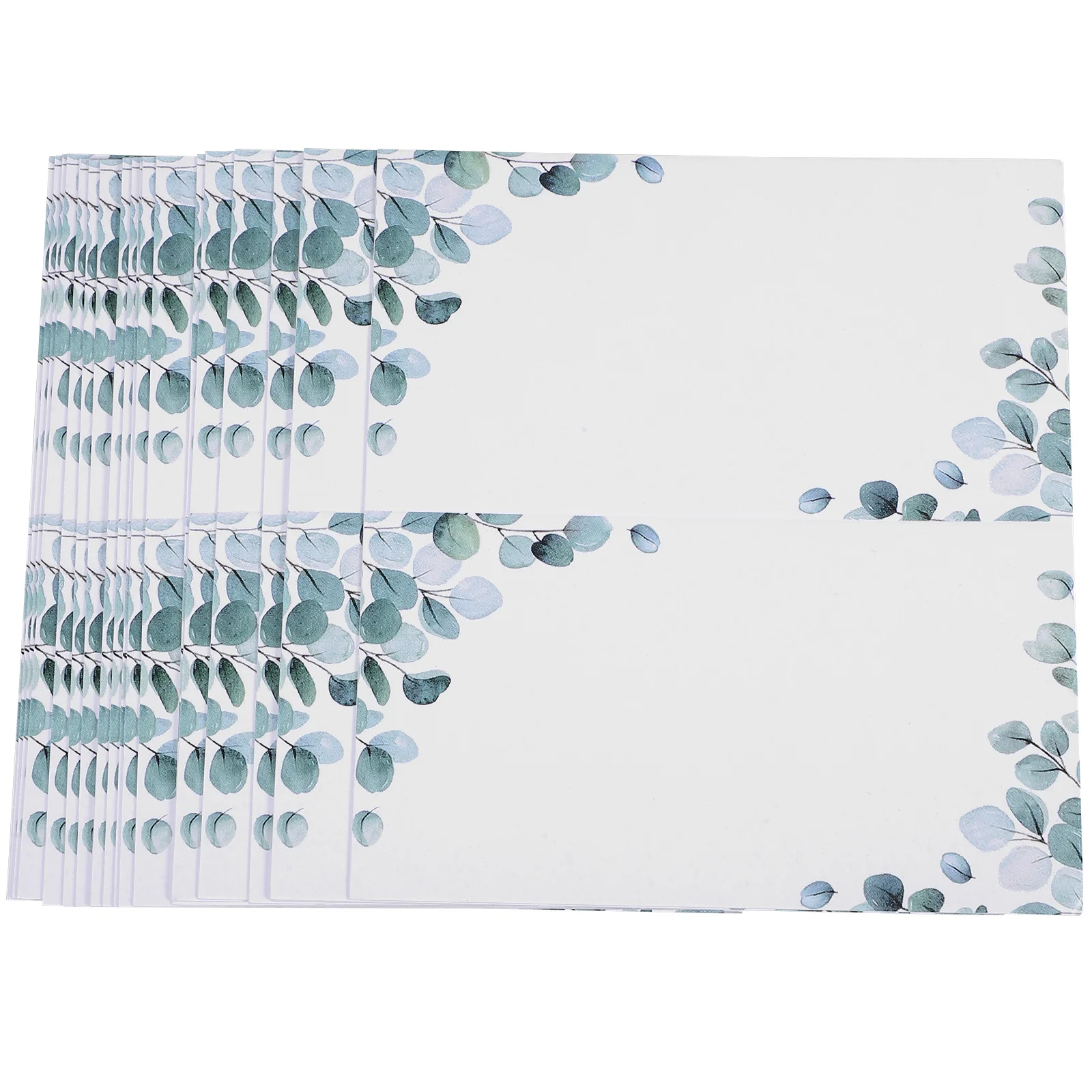 

50Pcs Place Cards Paper Greenery Style Folded Card Stock Wedding Name Cards Table Seating Card Stock Placecards