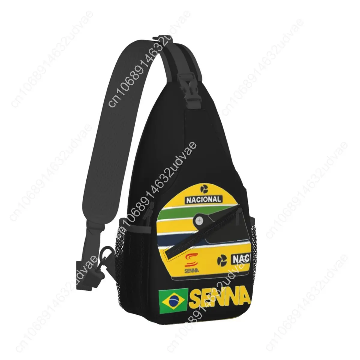 Ayrton Senna Crossbody Sling Bag Men Women Chest Bag Car Racer Shoulder Backpack Daypack for Hiking Outdoor Sports Bag