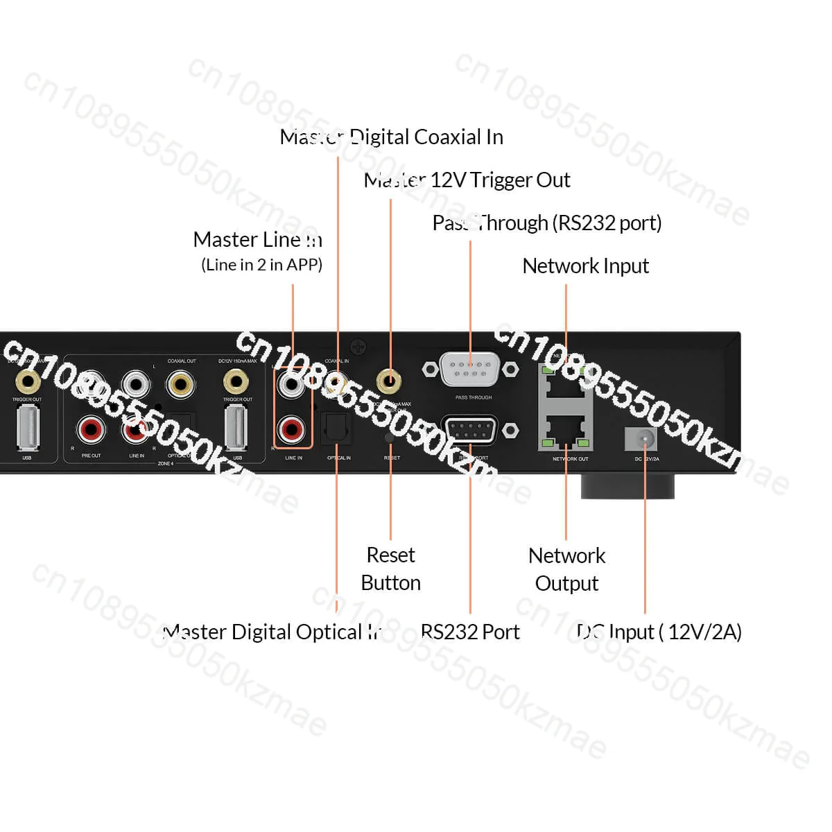 M400 4 Zone Multiroom Streaming Smart Home Integration Audio System Preamplifier