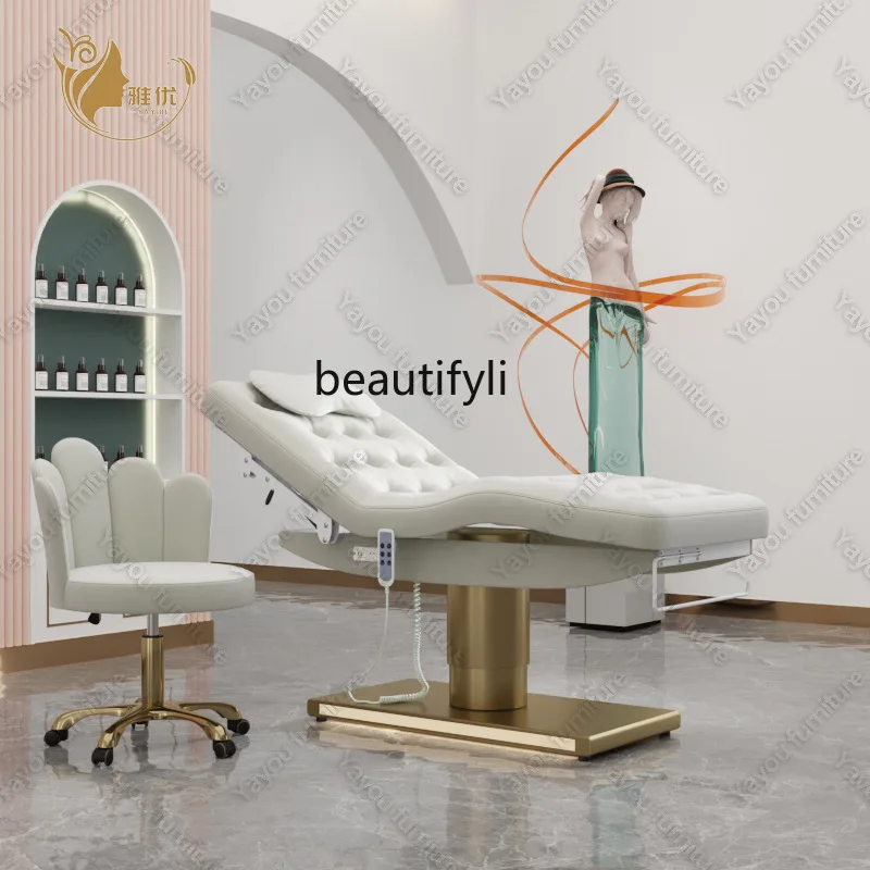 New Golden Electric Beauty Bed High-End Beauty Salon Medical Beauty Facial Spa Massage Massage Couch