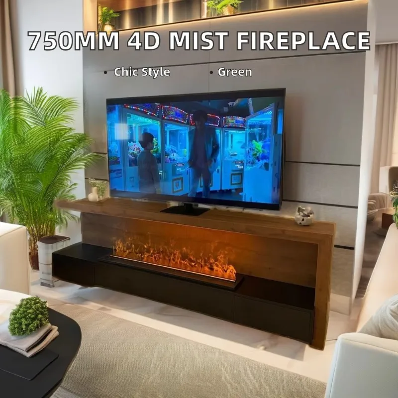 OEM/ODM Einfach zu installierende realistische Flamme Moderne 3D-Wasserdampfeffekt Elektrische Innenkamine Wifi-Fernbedienung Hotels