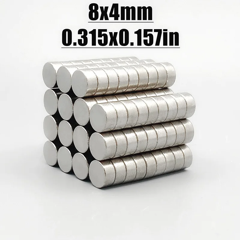 10-500pcs 8x4mm Magnet Neodymium Magnet N35 NdfeB Round Shape 8*4 Magnet Accessory Permanent Magnetic Imanes Fridge Diy Magnets