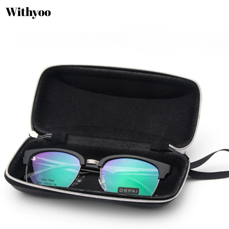 Withyoo | Korean Fashion Hard Zipper Leather Glasses Case Men Women Box Eyewear Accessory Wholesale 2025