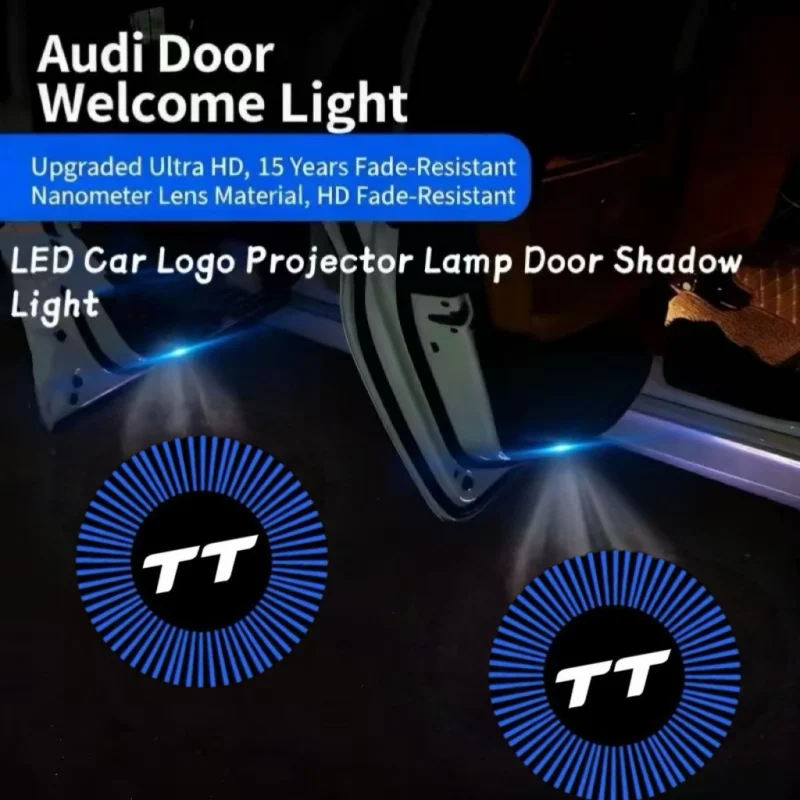 Led Emblem Car Door Laser Logo Light Projector for Audi TT 2008-2023 E-tron 2010-2022 A3 A4 A6 A5 Q5 SLINE RS Q3 Q7 S3 S4 S5 S6