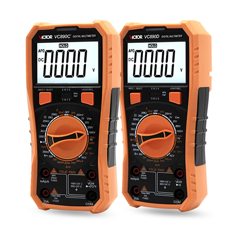 

VC890C+ Professional Digital Multimeter 2000 Counsts Manual Range True RMS 20mF Capacitor 20A Currents Measurement Meter VC890D