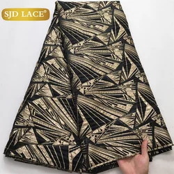 SJD LACE French Brocade Lace Fabric 2025 High Quality African Lace Fabric Jacquard Gilded For Women Wedding Party Dress Sew 4119