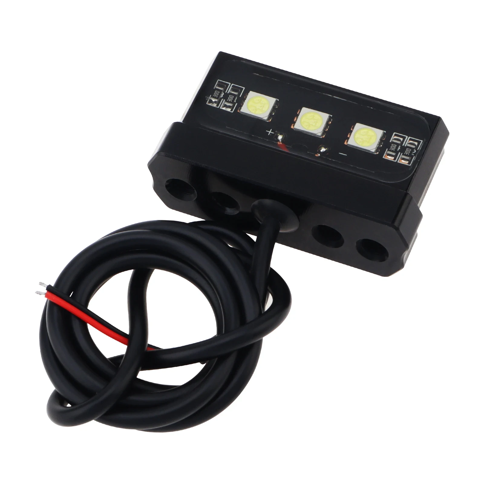 ضوء لوحة ترخيص الدراجة النارية LED صغير 12 فولت باستخدام الحاسب الآلي سبائك الألومنيوم مقاوم للماء الخلفي الذيل الدراجات النارية الخفيفة للوحة الترخيص الأسود #5