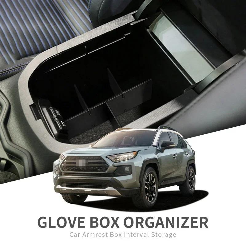 

Car Interior Storage Board Clapboard Armrest Box Partition Organizer Storage Rack Shelf For Toyota RAV4 2019 - 2022 Accessories