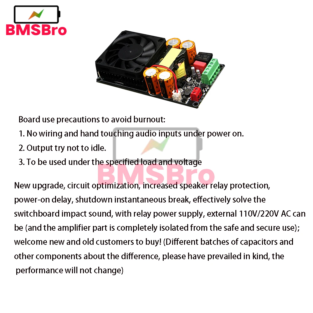 1000W IRS2092S Mono HiFi Digital Power Amplifier Board 4-8 ohm ±50V-±80V for Stage Car Karaoke Home Theater Subwoofer Speaker