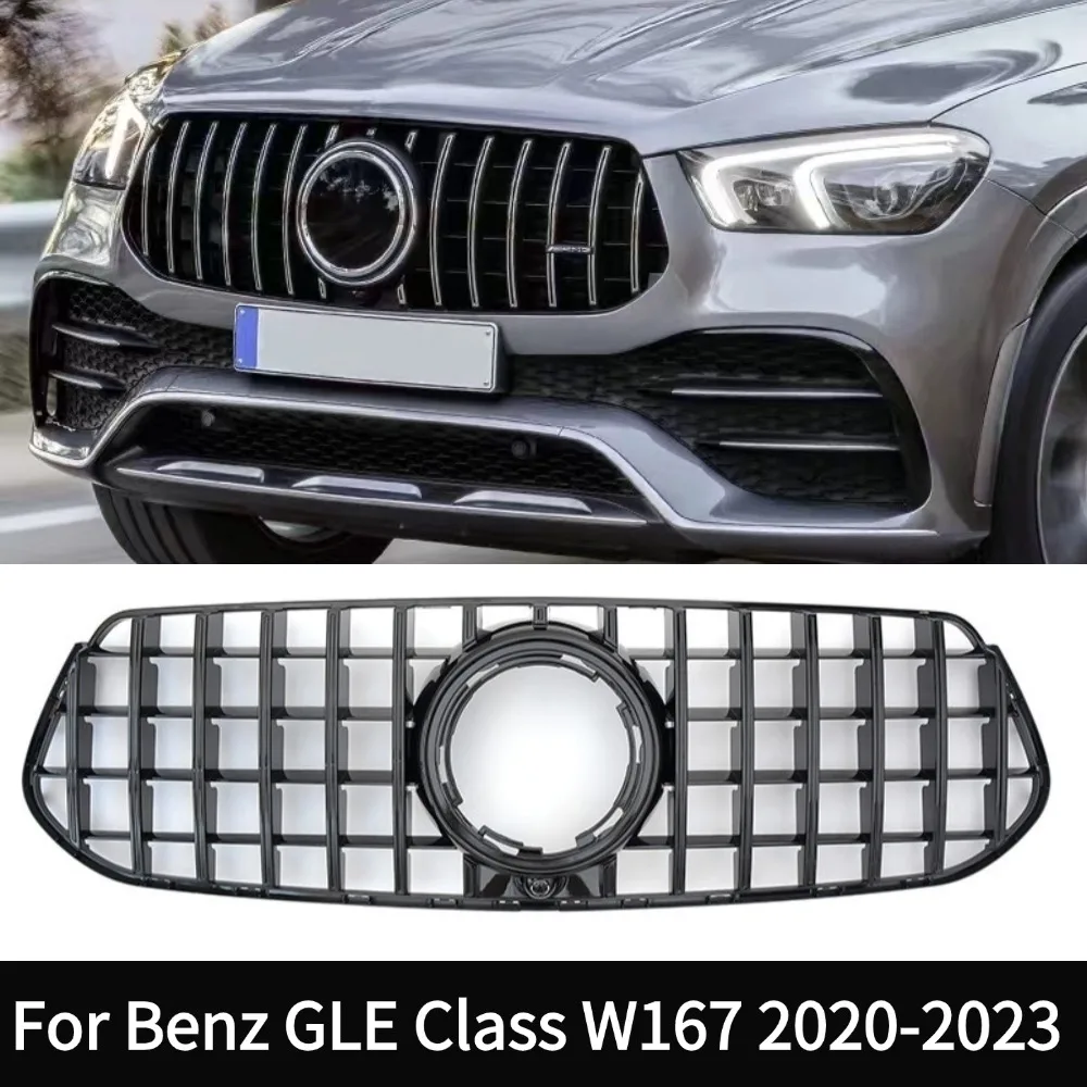 For Mercedes Benz GLE W167 2020-2023 SGLE300 GLE350 GLE450 Sport Edition Style Front Grille Bumper Grill Hood Mesh Modification