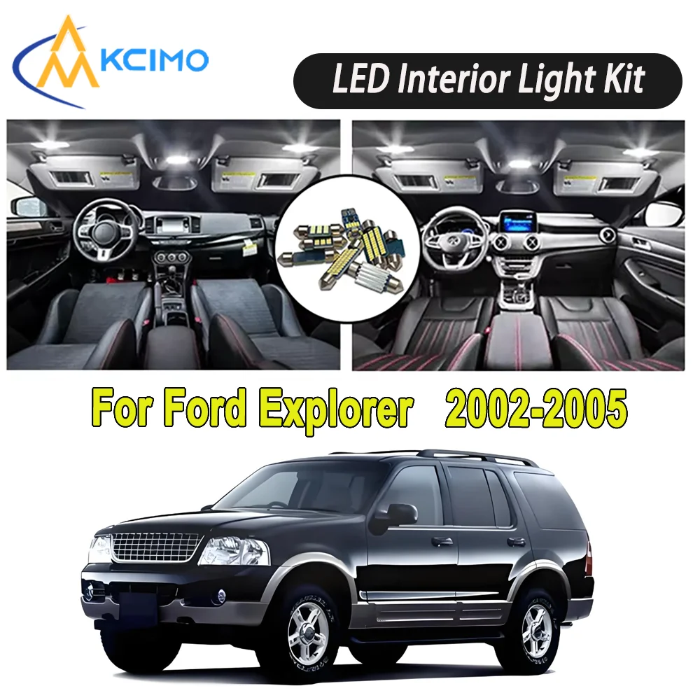 

New Light Bulb For Ford Explorer (2002-2005) Premium Bright LED Interior Dome Map Trunk Light Kit Car Led Lamps Canbus Lamps Car