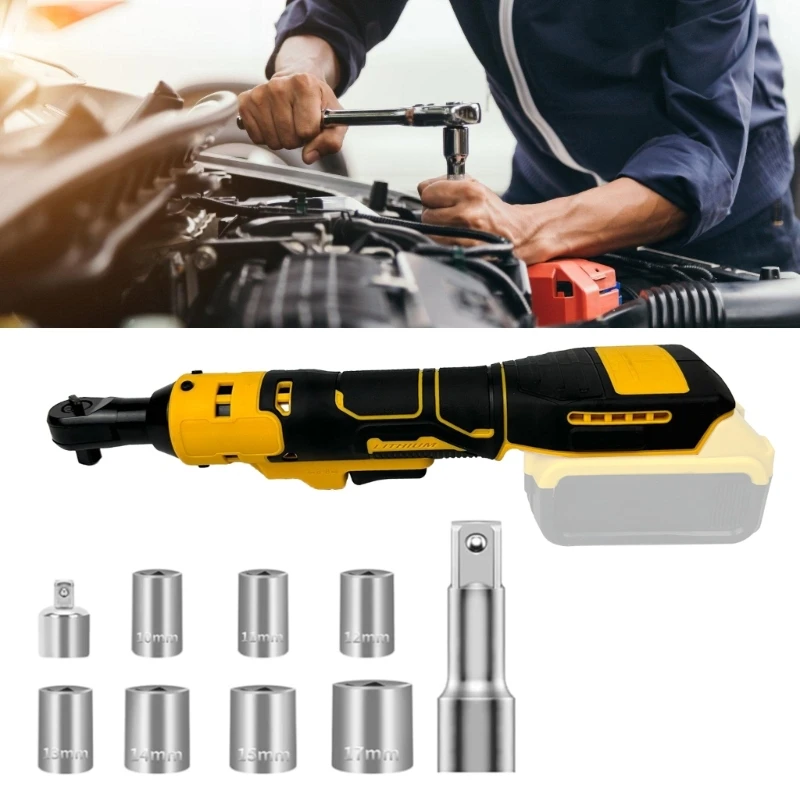 3/8" bezprzewodowy klucz grzechotkowy bezszczotkowy silnik elektryczny grzechotka ze zmienną prędkością 1/4" przedłużacz Drop