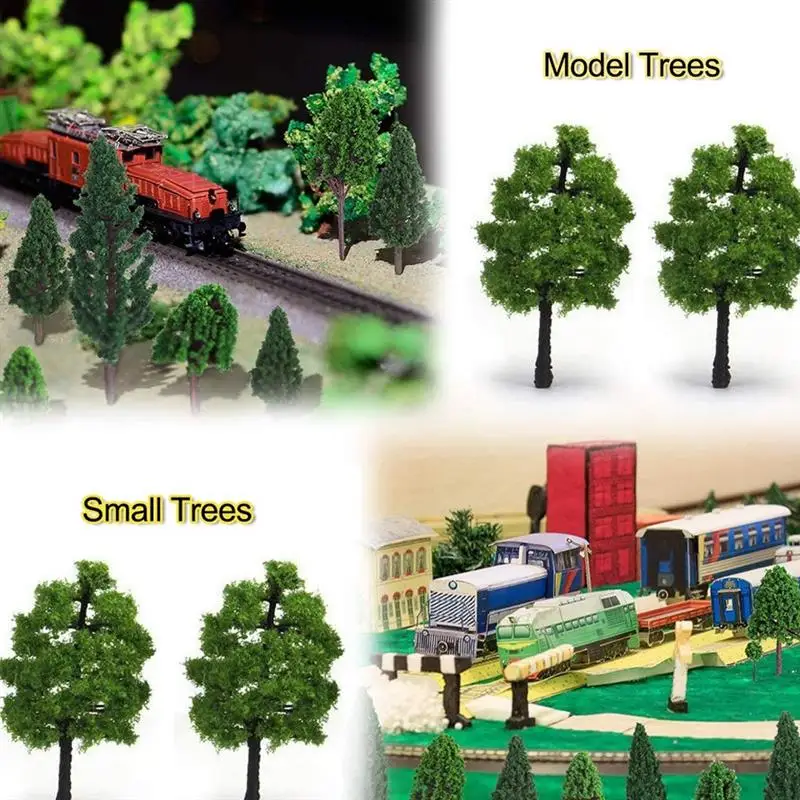 20pcs/Bag Model Trees HO Scale For Train Railroad Park Garden Scenery Layout Fake Trees For DIY Landscape Crafts Model Building