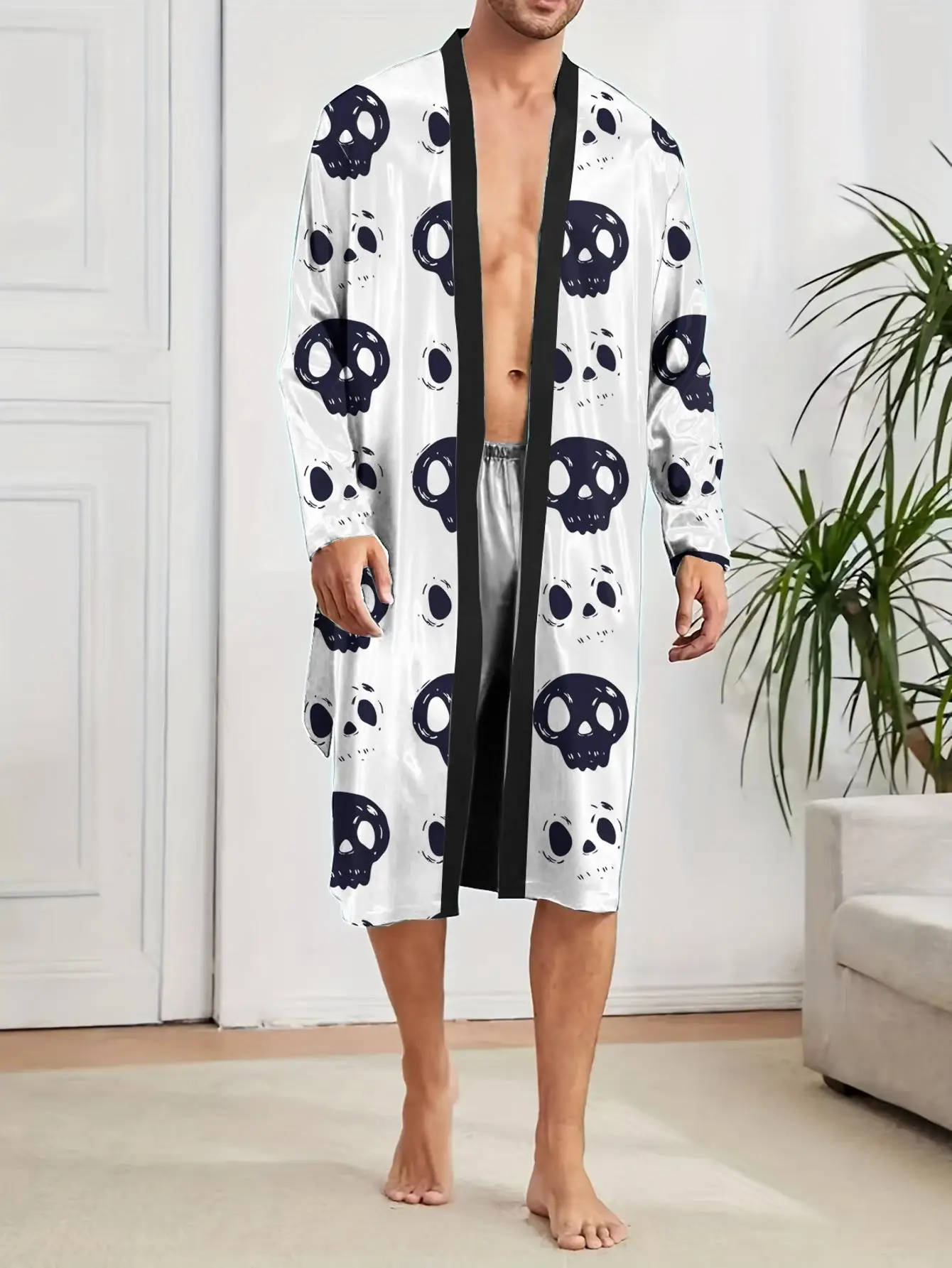 1pcs Men's Robes 2026 Spring/Summer Shower robe Graphic Sleepwear 3D Printed Breathable bath robe Funny pajamas robe