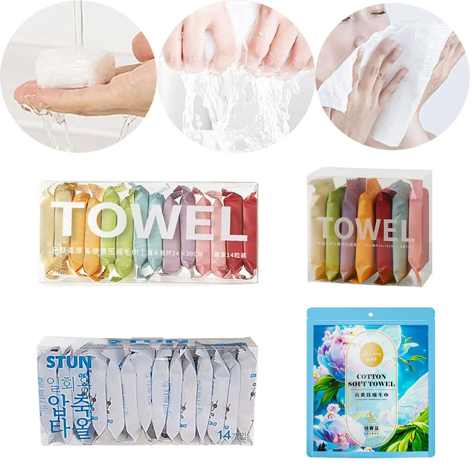 Compressed Towels Tablets Comfortable Compressed Hand Wipe Facial Tissue Hand Wipe for Outdoor Gym Camping Pool Bathroom