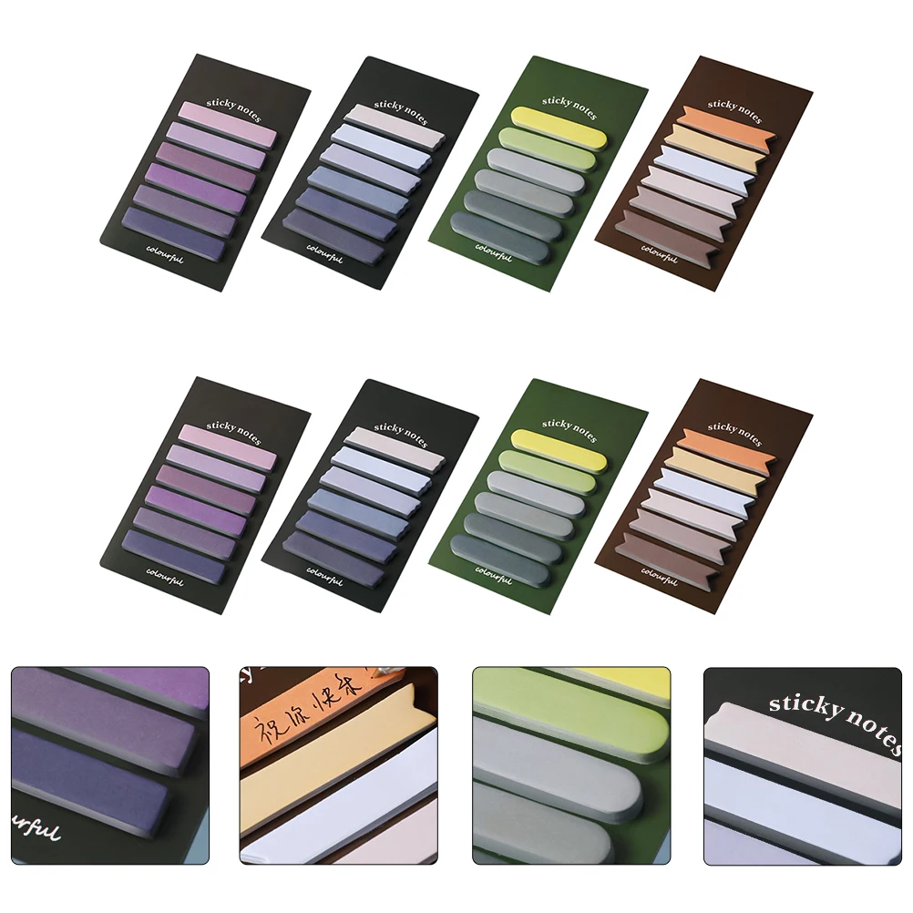 

8 Sets Sticky Memo Paper Self Stick Notepads Tearable Pads for Office Practical Note Stickers Lightweight Easy to