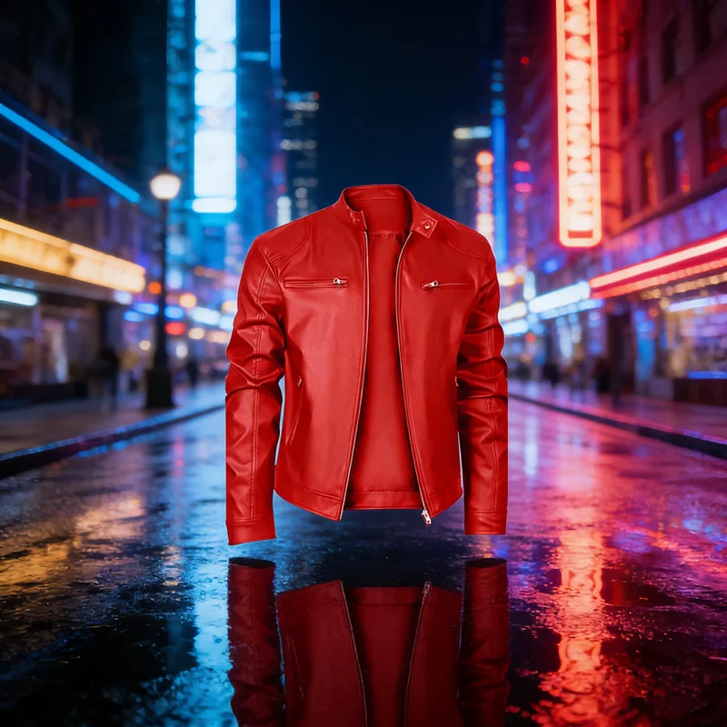 

Куртка из искусственной кожи в деловом стиле с воротником-стойкой, облегающее пальто на молнии, несколько цветов, осеннее новое поступление, модная городская верхняя одежда