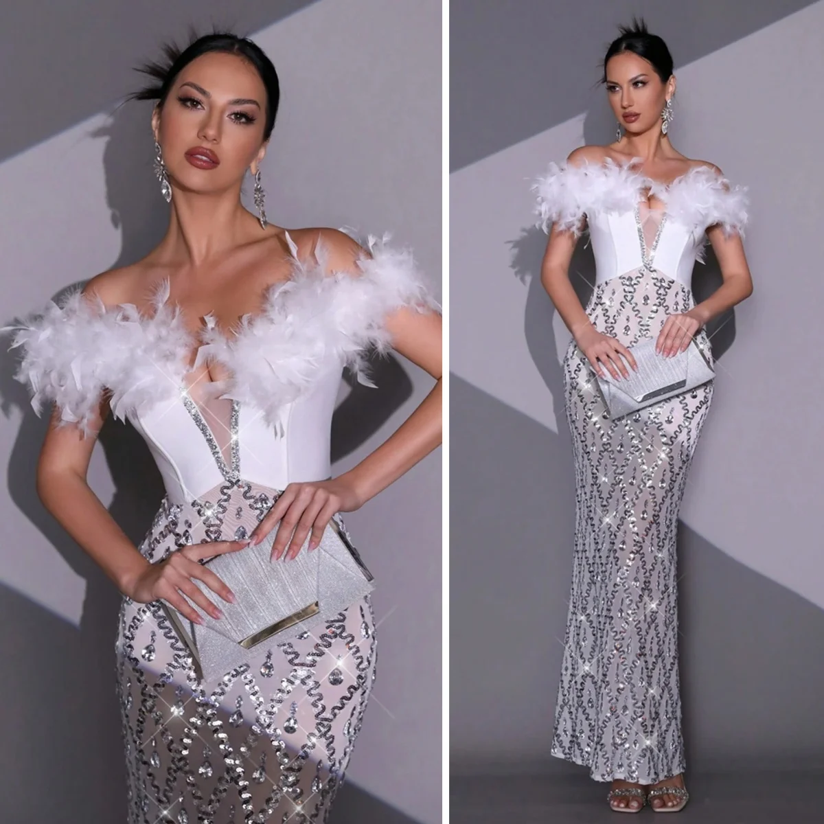 Generous Wedding Dress With Feather Sleeveless V-Neck Appliques Beads Pearls Princess Bridal Gowns Vestidos De Novia Customized