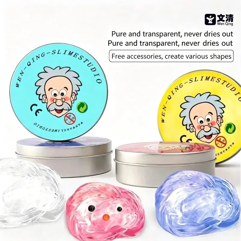 

Transparent Non-Newtonian Fluid Slime Crystal Mud Bouncing Jelly Clay DIY Foam Putty Stress Relief Fidget Toy For Kids Adults