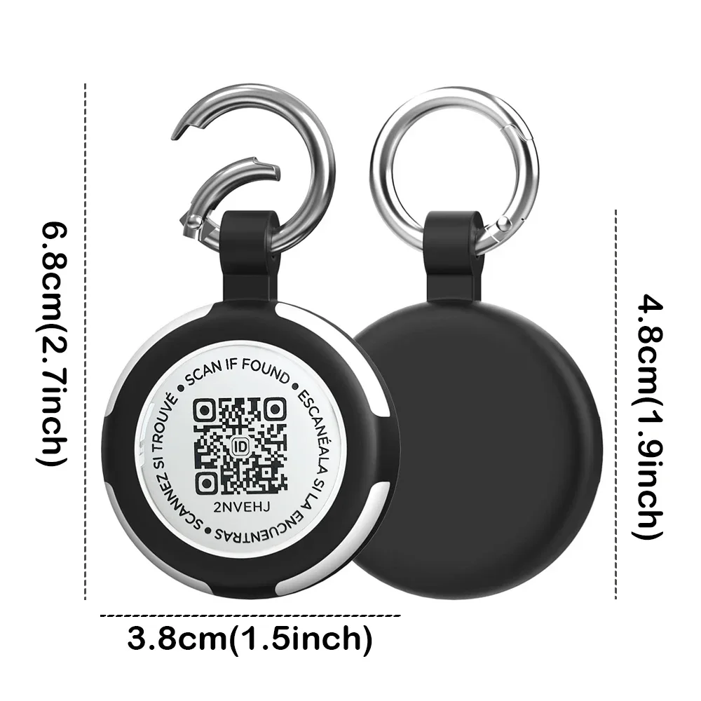 AirTag Case Keychain, IPX8 Waterproof Air Tag Holder with QR Code Silicone AirTags Cases GPS Item Finders Pet Dog Accessories