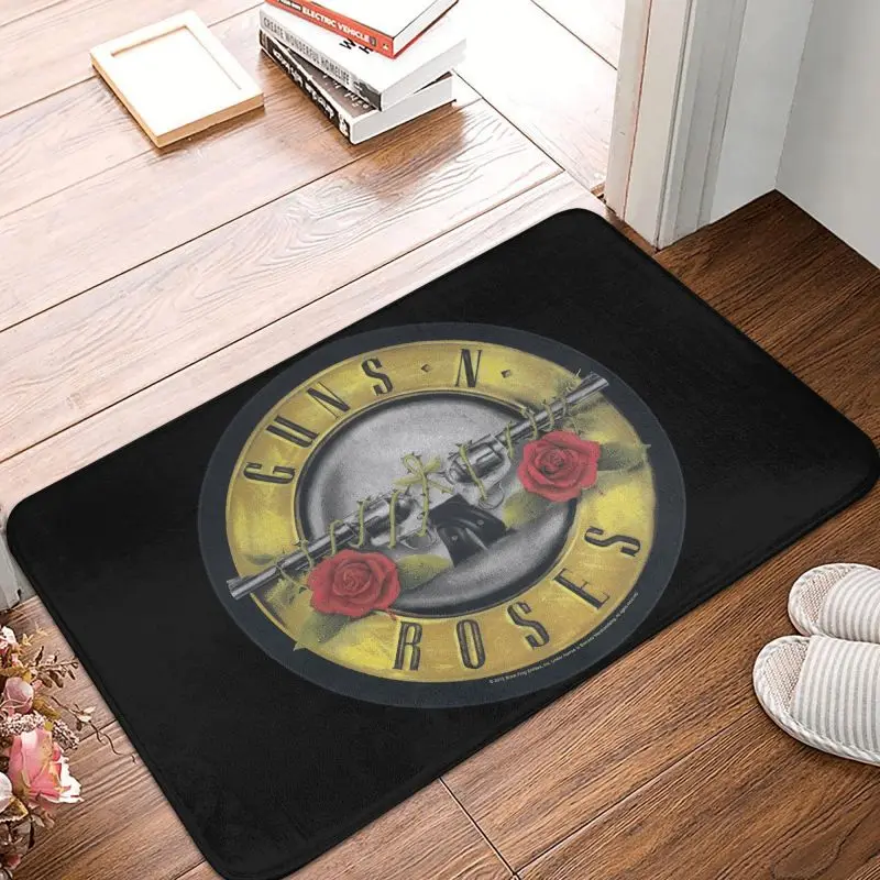 

Guns N Roses Bullet Logo Door Floor Bath Kitchen Mats Outdoor Hard Rock Band Doormat Bedroom Balcony Entrance Carpet Rug