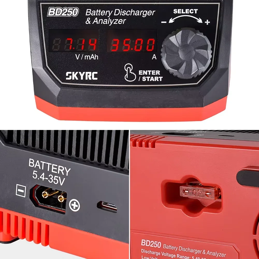 SKYRC BD250 3s lipo bateria descarregador 250W 35A LiHV/NiMH Analisador Profissional RC Drone Bateria Descarregador de alta potência