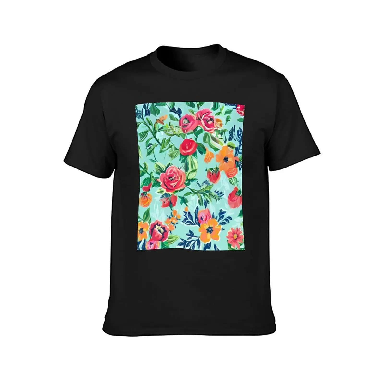 Serene Floral Symphony T-Shirt oversizeds for a boy men clothes