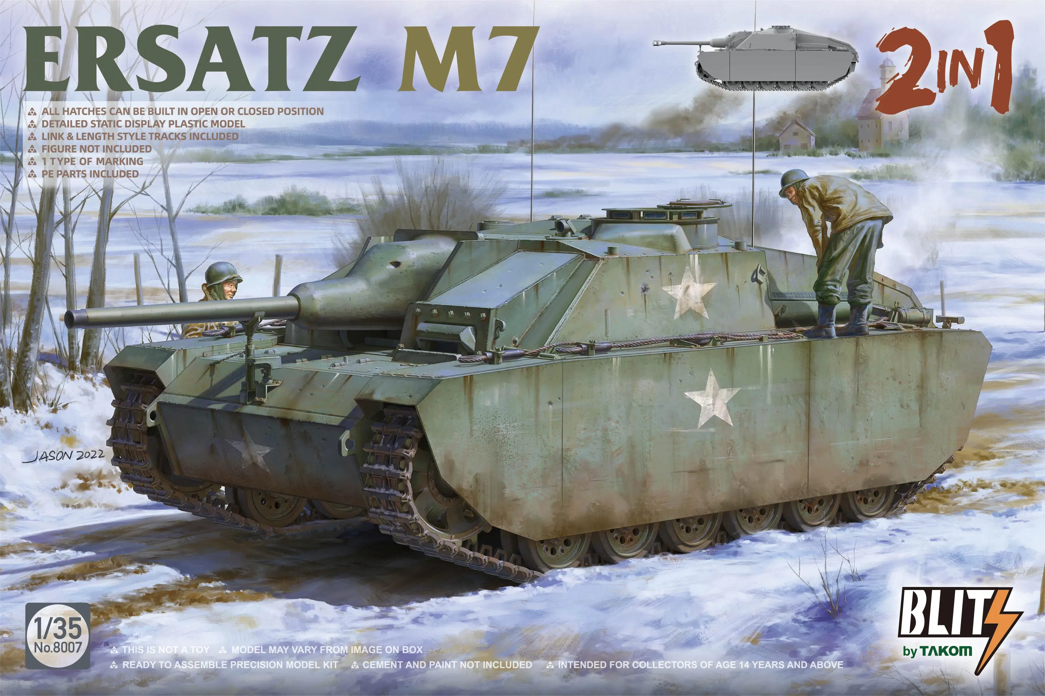 Takom 8007 1/35 Ersatz M7 2 en 1 kit de modelos de plástico