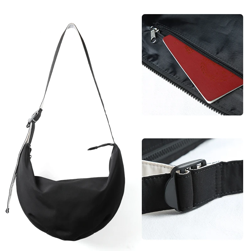 Bolso cruzado Hobos para hombre y mujer, bandolera Oxford de gran capacidad, resistente al agua, con cinturón de media luna, a la moda, combina con