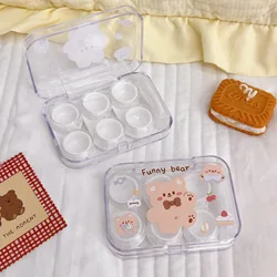 3 Pairs Contact Lens Case Eye Contact Lens Box Women Travel Contact Lenses Case Soak Container Lenses Box for Beauty Pupil