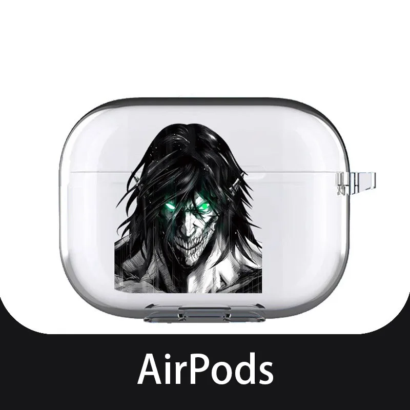

Japan Hot Anime Attack on Titan Anime Case for Airpods4 pro 2 1 Cases For Air pod Soft Clear TPU Fundas Coque Case